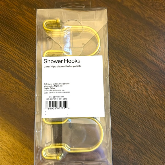 🍉Shower hooks in brass finish. New - Picture 2 of 2